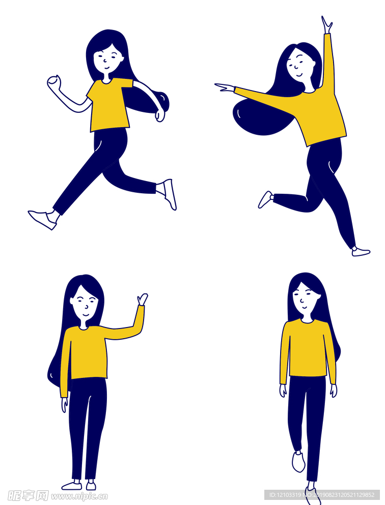 矢量卡通女孩