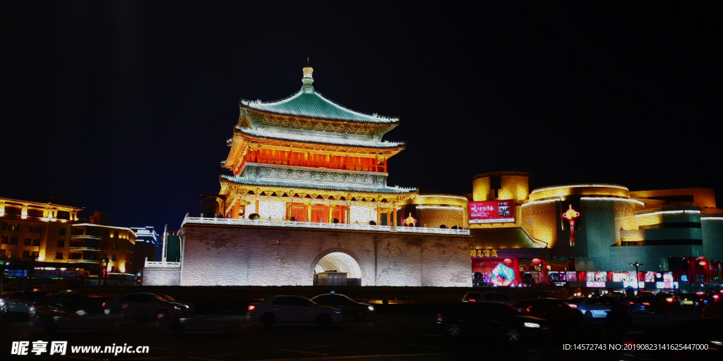 西安钟鼓楼夜景