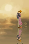七夕情人节情侣插画