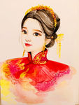 手绘古典美女