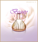 香水玫瑰唯美化妆品海报设计