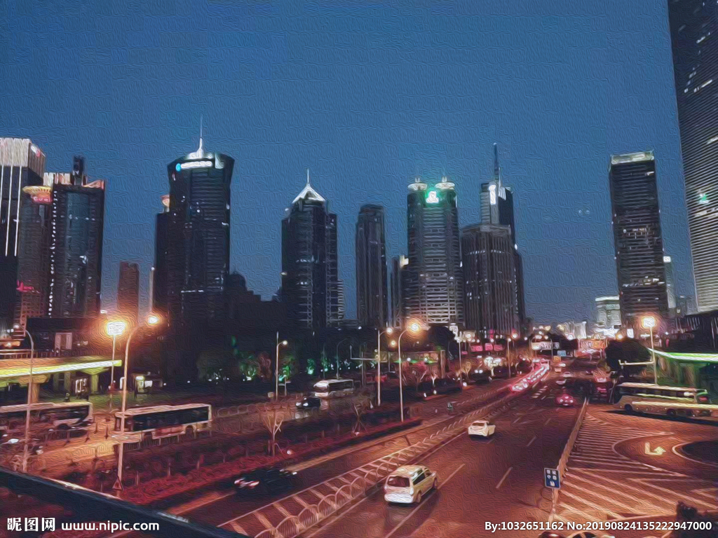 城市夜景街景摄影图