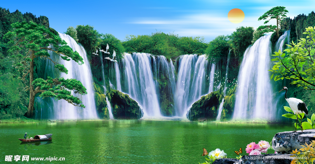 山水瀑布风景