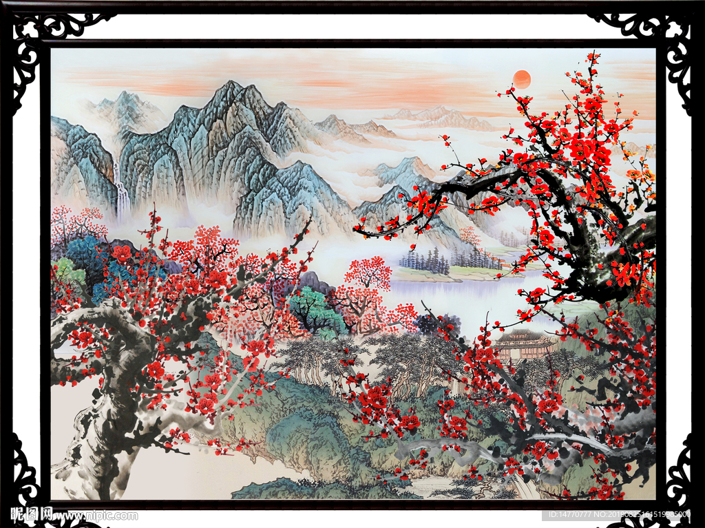 国画梅花