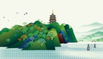 西湖抽象风景