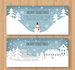 2款白色圣诞节雪景banner