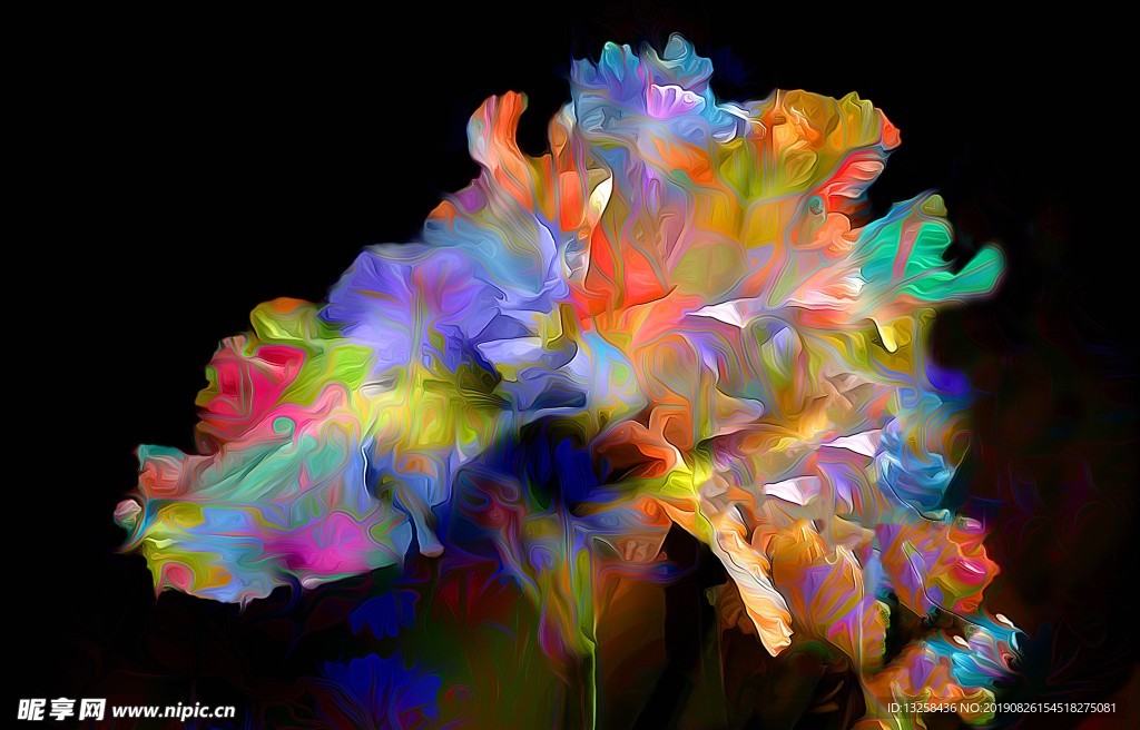 彩色花朵插画背景