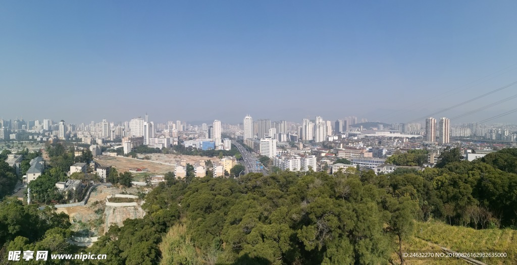 金鸡山远眺福州全景