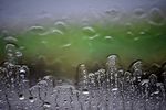 雨水模式在绿色背景下的窗口