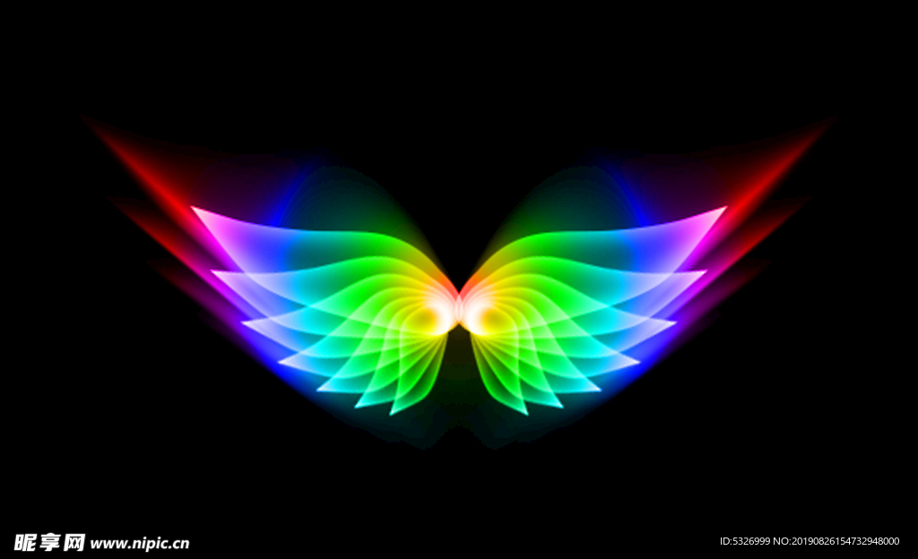 炫彩抽象翅膀