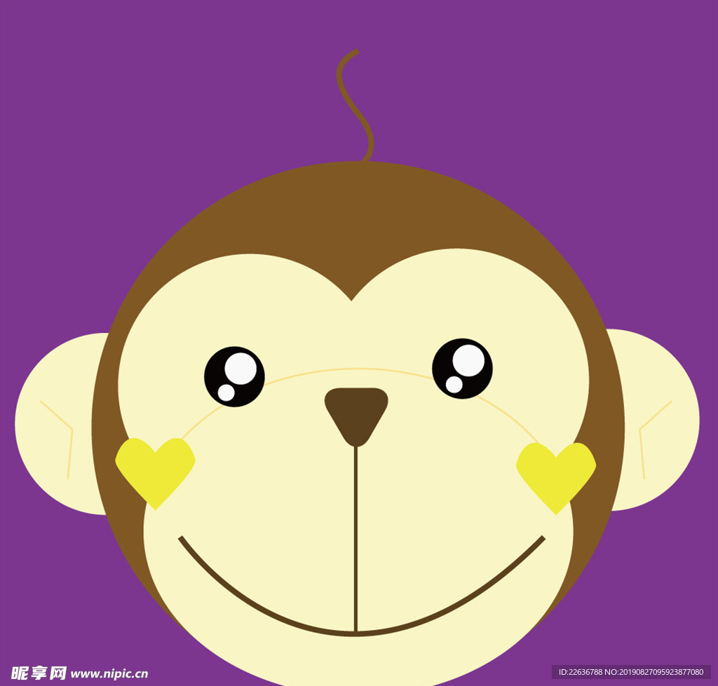 猴子脸矢量图片