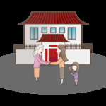 中秋节送礼场景插画海报素材