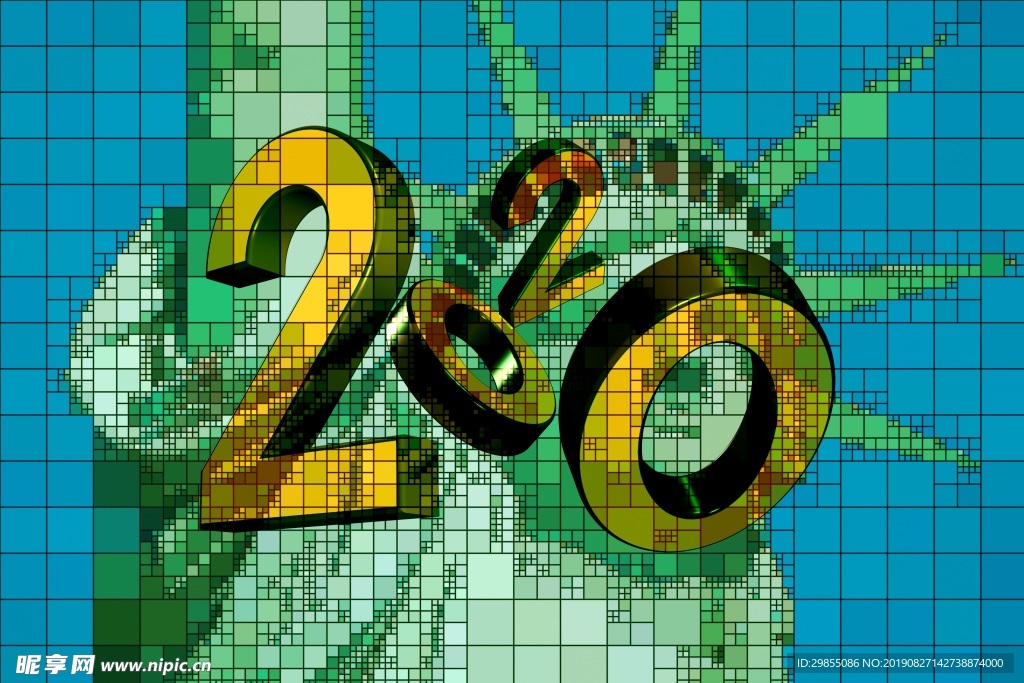 2020年数字背景