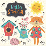 hellospring春天插画