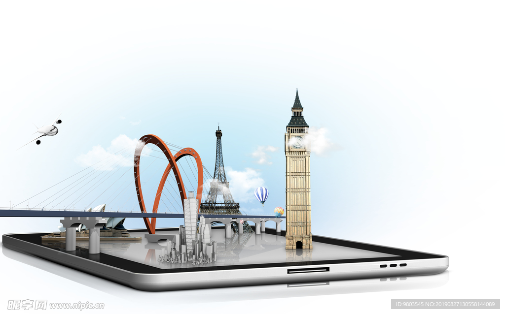 ipad上的立体房子分层素材