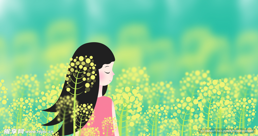 卡通矢量人物插画背景