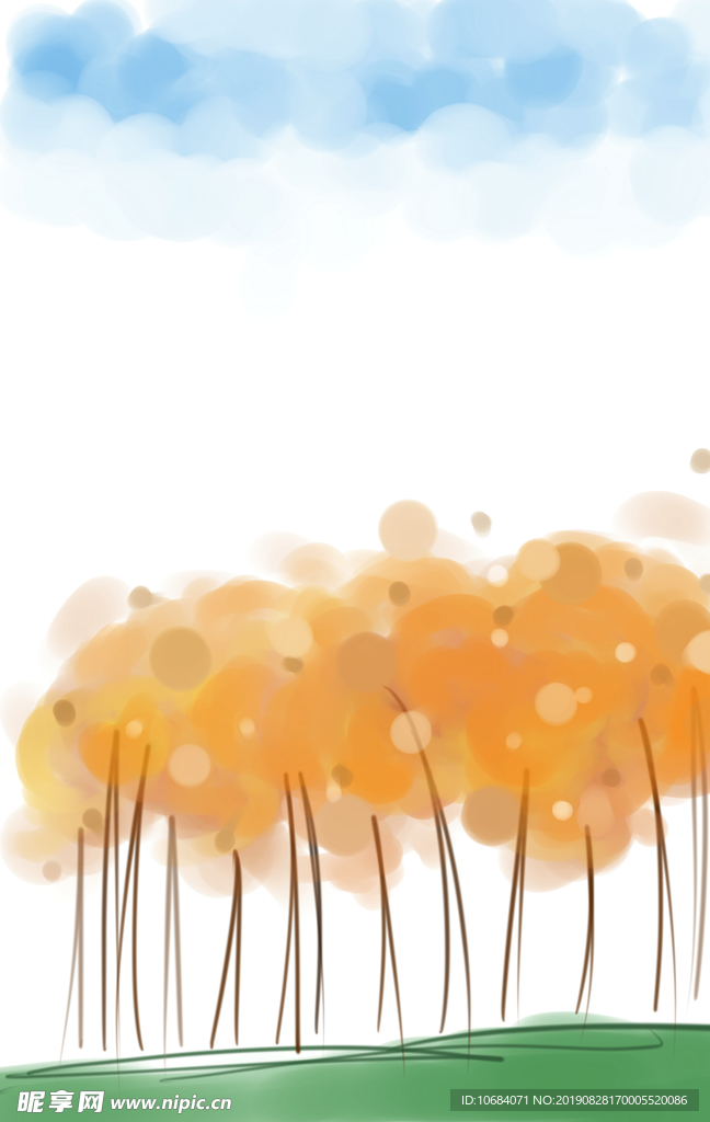 卡通风景人物插画背景