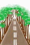 卡通风景人物插画背景