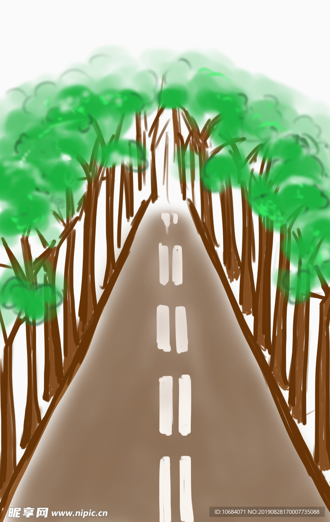 卡通风景人物插画背景