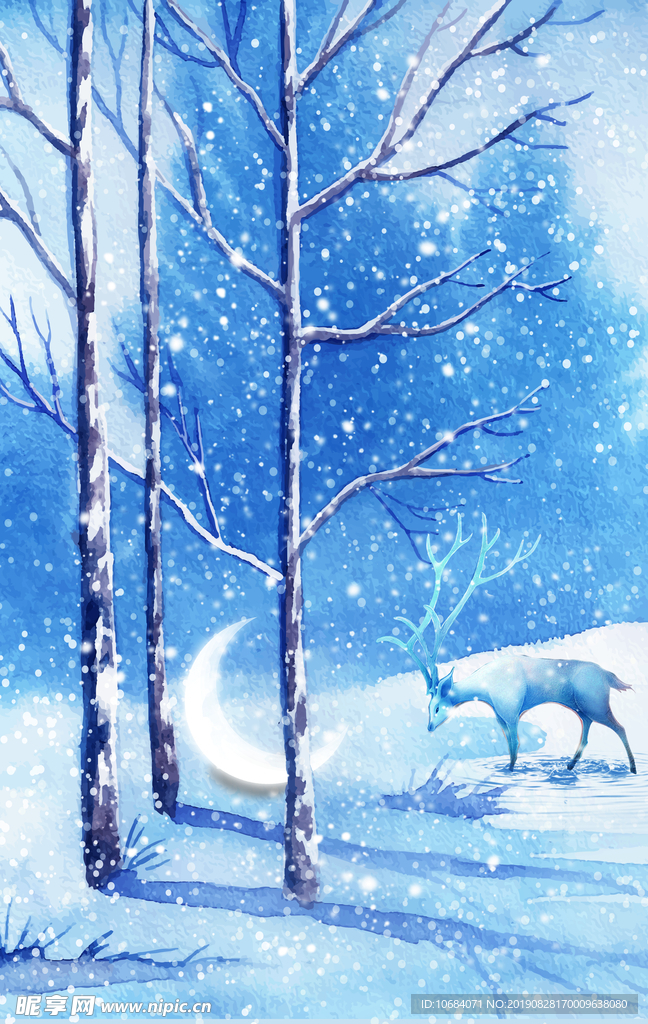 卡通风景人物插画背景