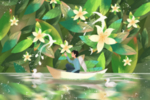 卡通风景人物插画背景