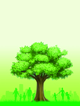 卡通风景人物插画背景