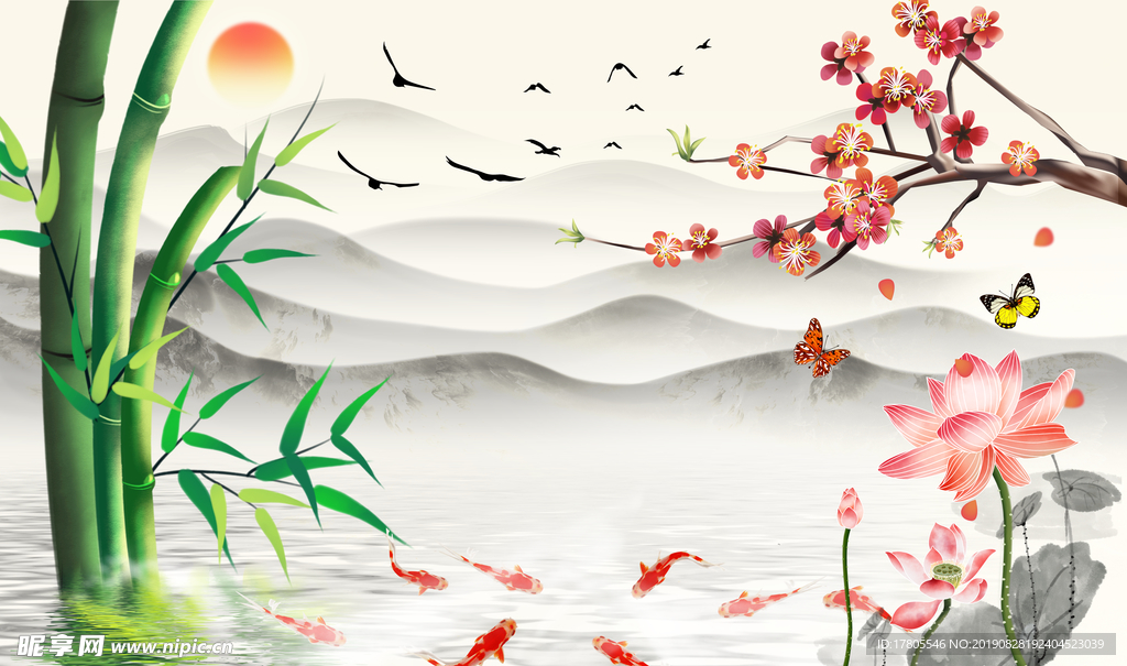 中式背景墙   中式背景素材
