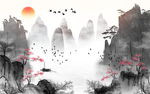 中式背景墙   中式背景素材