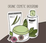 手绘天然化妆品的背景