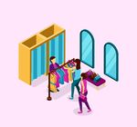 在时装店内