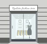 在服装店外
