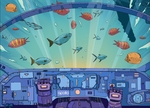海底鱼类卡通插画背景