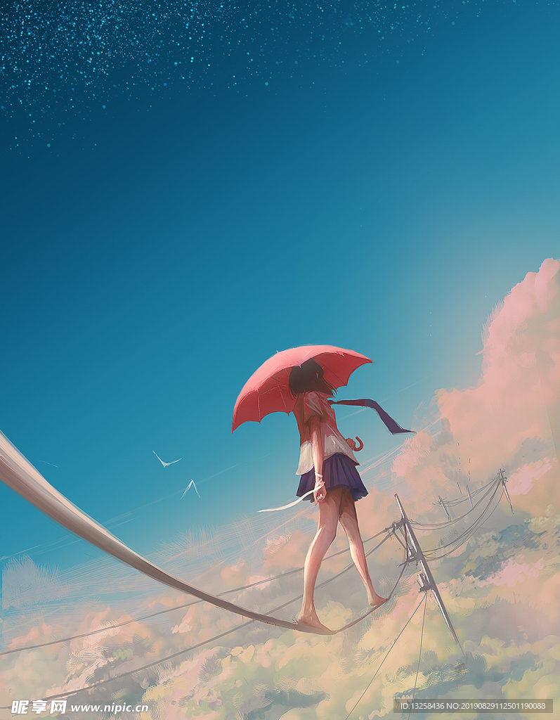 女孩卡通插画动漫人物