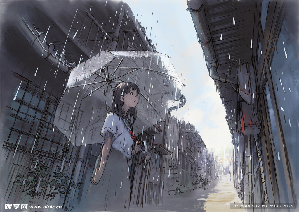 女孩卡通插画动漫人物