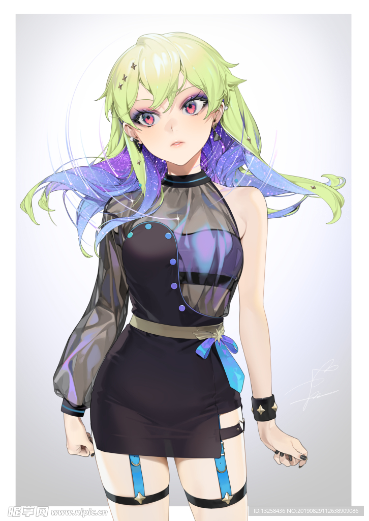女孩卡通插画动漫人物