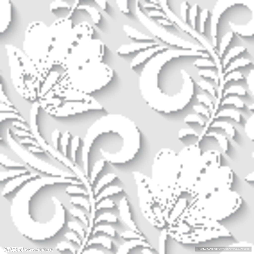 白色植物花纹