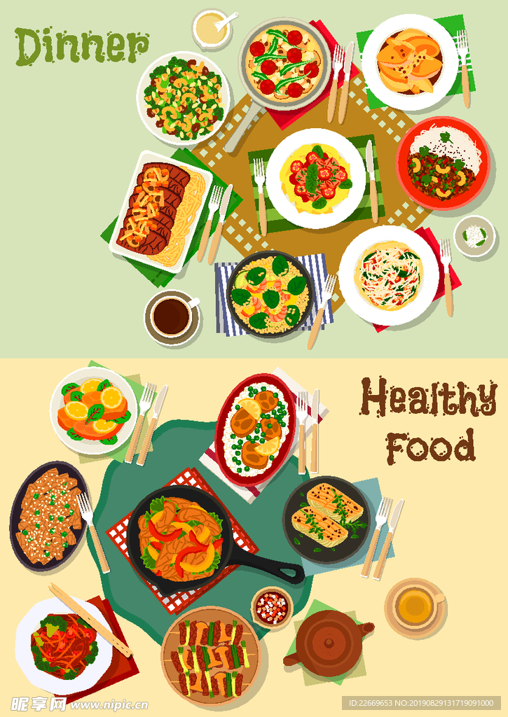 手绘美食