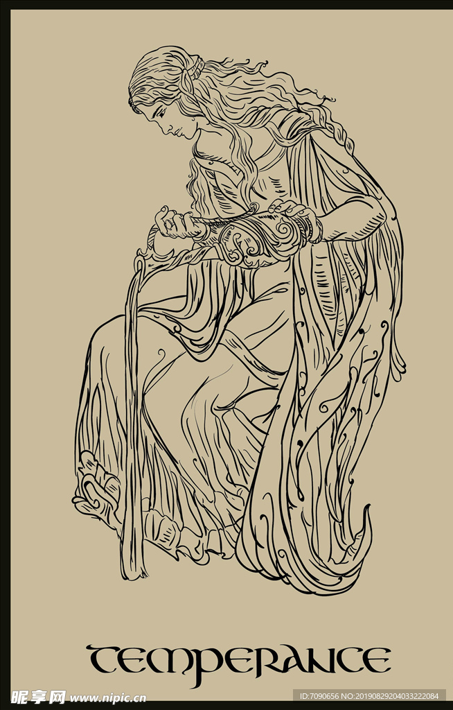 欧式线条画