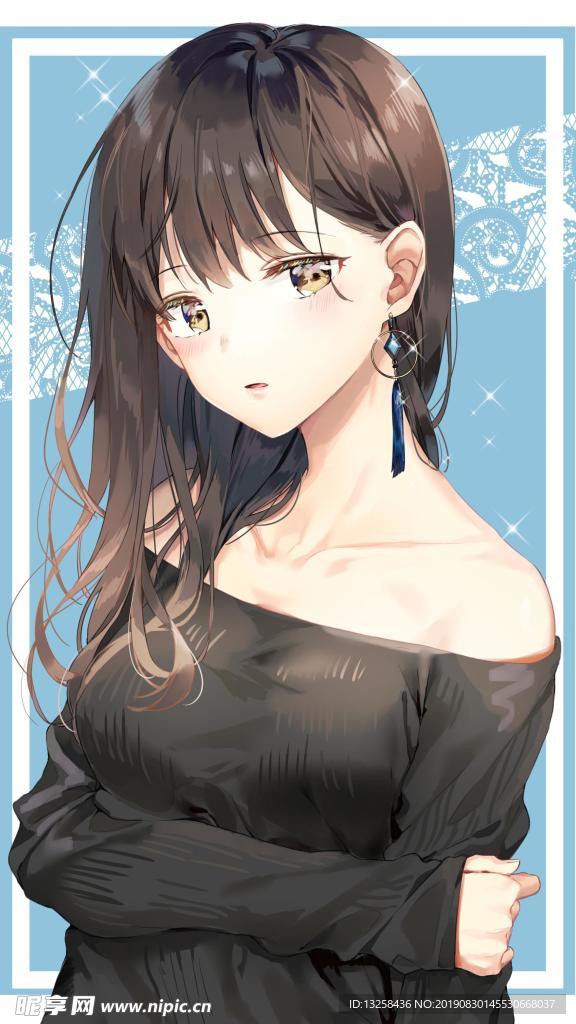 女孩卡通插画动漫人物