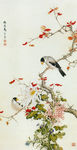 秋菊梧桐鸟
