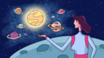 卡通宇宙梦幻插画