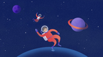卡通宇宙梦幻插画