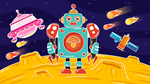 卡通宇宙梦幻插画