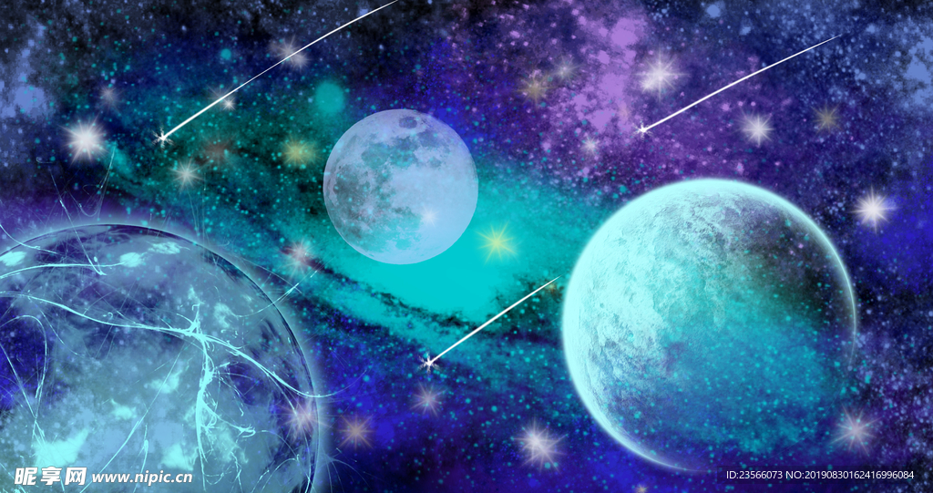 卡通宇宙梦幻插画
