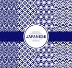 日本风格的蓝色几何图形图