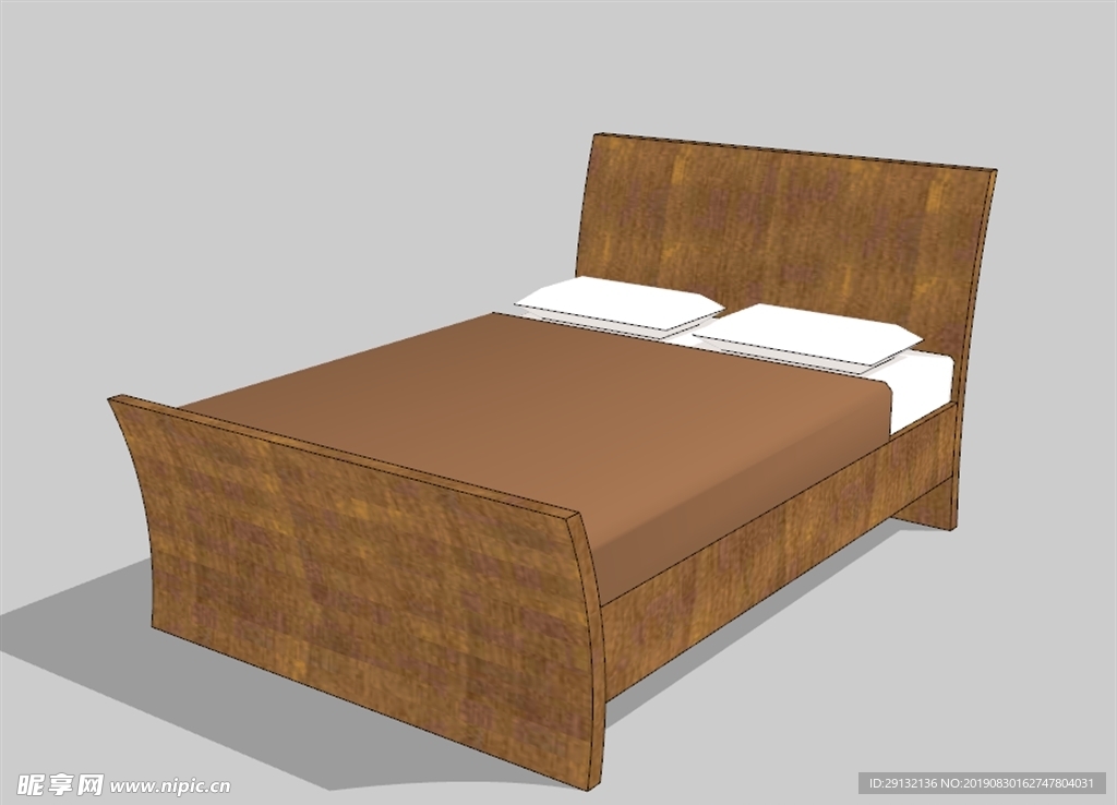 木制双人床