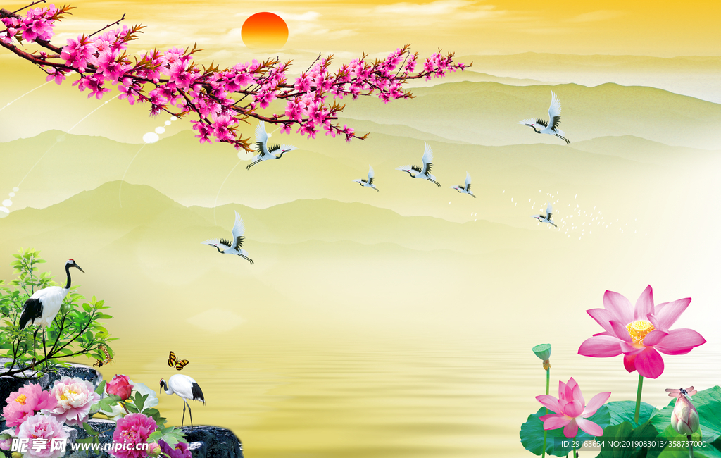 花鸟山水风景