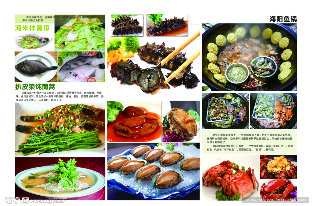 海鲜菜单 宣传页 特产 海产品