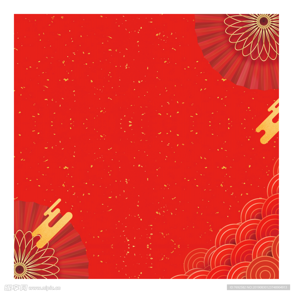 新年喜庆红色云纹背景图