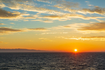 海平面 大海 落日 云 太阳